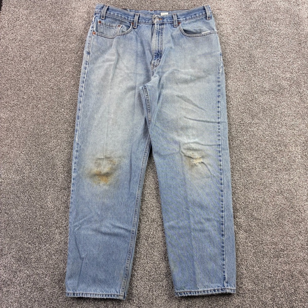 Vintage Levi's 550 Jeans Mens 38x31 Blue Light Wash Denim Straight Relaxed Fit
